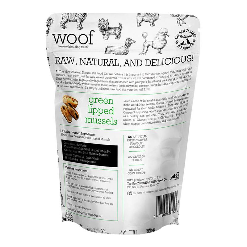 Woof Green Lipped Mussels Freeze Dried Treat 1.76oz Lambert Vet