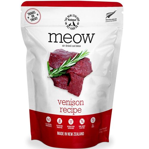 Meow Venison Air Dried Food Travel/Treat 3.5oz