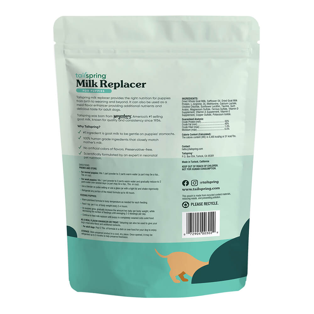 Tailspring Milk Replacer, Puppy Powdered, 16oz Lambert Vet Supply