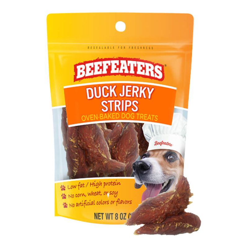 Beefeaters Duck Jerky Strips, 8oz Pet Supplies 4 Less