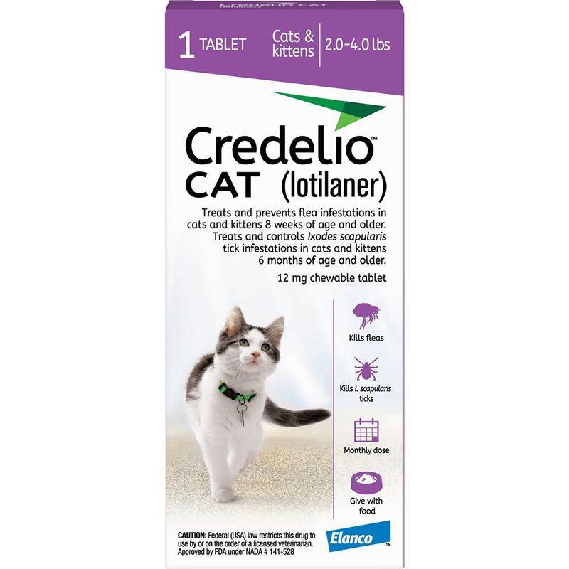 Rx Credelio Cat 24 lbs (Purple) x 1 tablet Cat Medication for Fleas