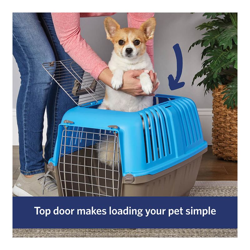 Spree 24" Double Door Travel Carrier, Blue Pet Supplies 4 Less