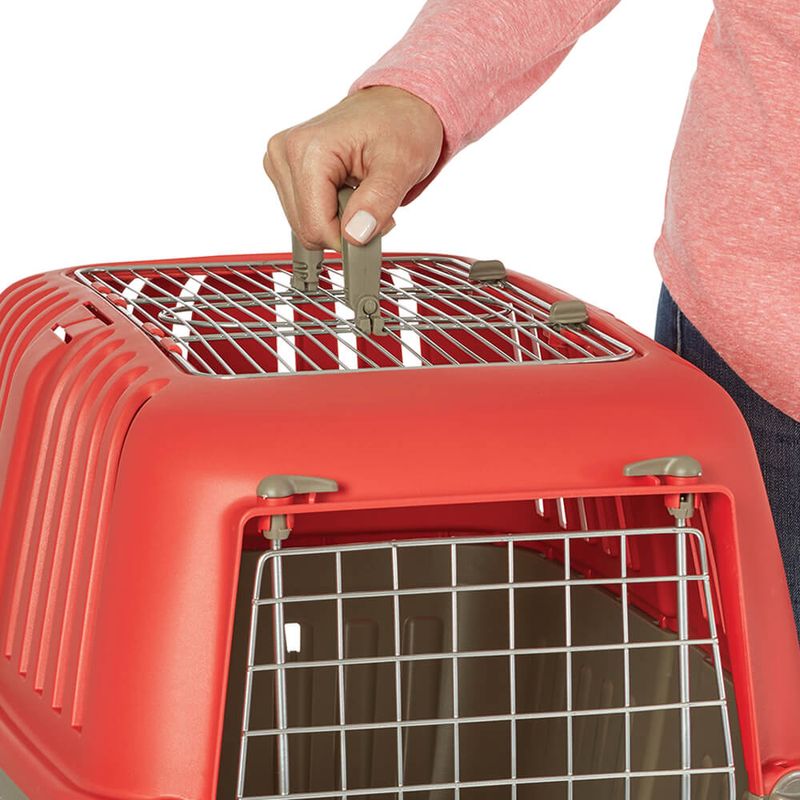 Spree 24" Double Door Travel Carrier, Red Pet Supplies 4 Less