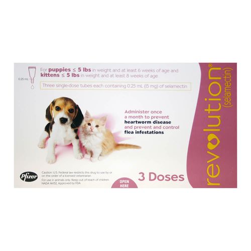 Revolution Rx for Puppies/Kittens ORM-D Up to 5 lbs 3 Month (Mauve)