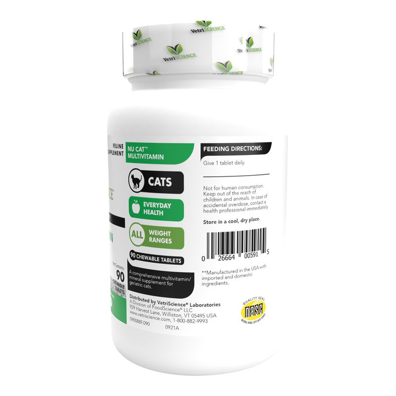 Nu Cat Multivitamin Formula for Cats, 90 Chewable Tablets Lambert Vet