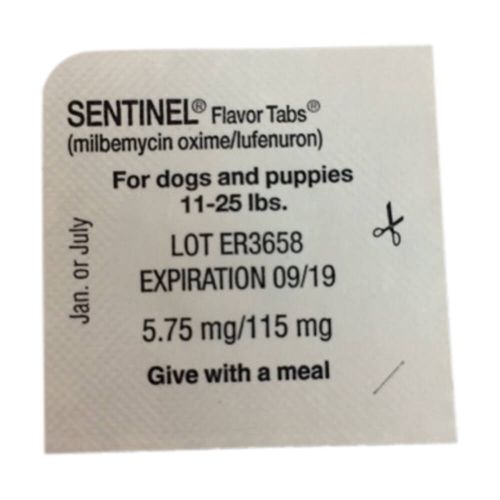 Rx Sentinel Flavor Tabs 11-25 lbs 1 ct