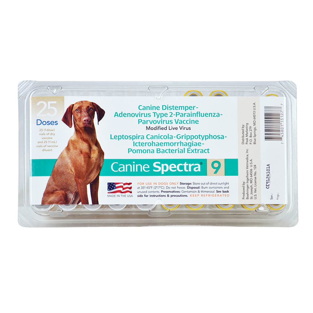 Canine Spectra 9, 25 Dose w/o Syringe - Lambert Vet Supply | Dog, Cat ...