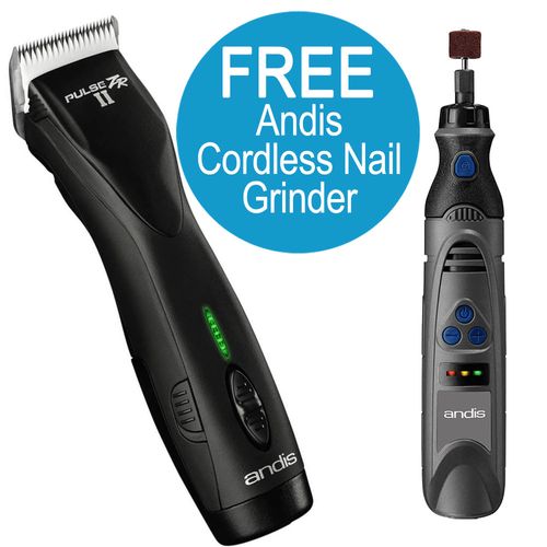 Pulse ZR II Black 5 Speed Clipper  w/ FREE Nail Grinder