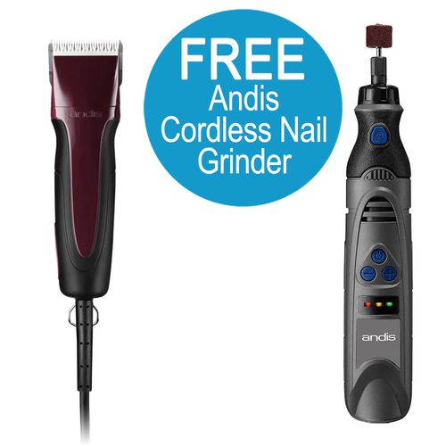 Andis Excel 5 Speed Detachable Clipper Burgundy + FREE Tote Bag