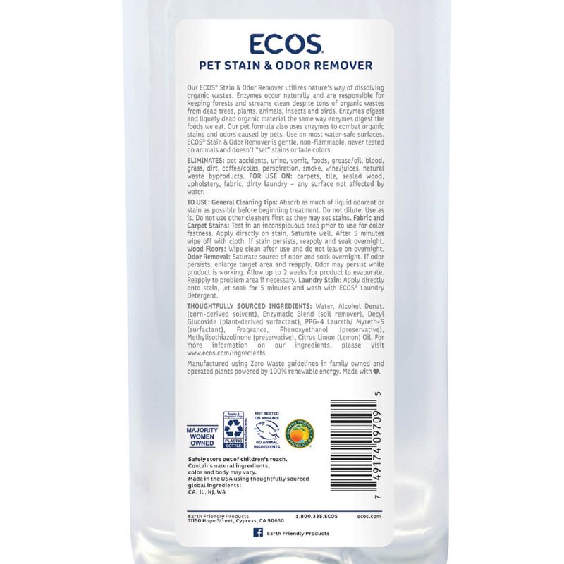 ECOS Pet Stain & Odor Remover Refill, 32oz Lambert Vet Supply Dog