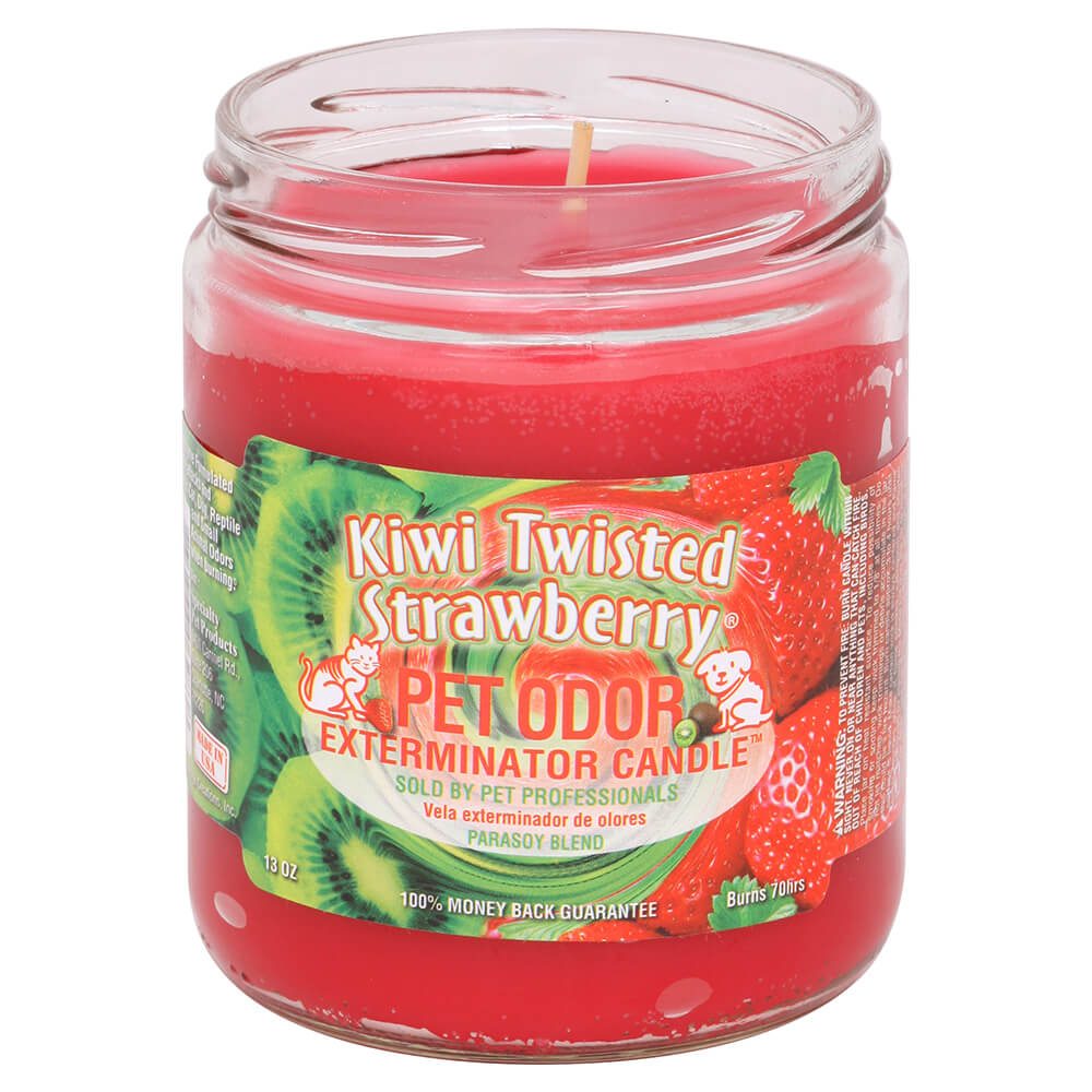 Pet Odor Exterminator Candle Kiwi Twisted Strawberry 13oz Lambert Vet Supply Dog Cat Horse Kennel Vet Supplies