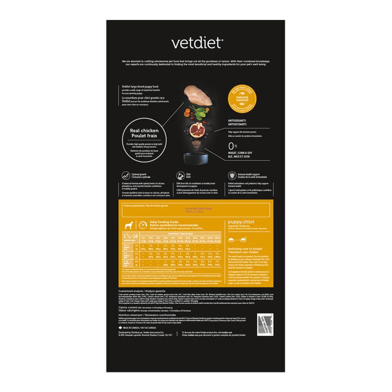 Vetdiet Chicken and Rice Dry Puppy Large Breed Dog Food, 30 lb