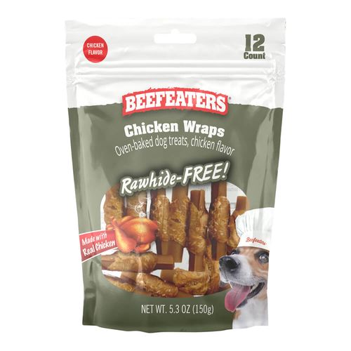 Beefeaters Rawhide Free Chicken Wraps, 12ct