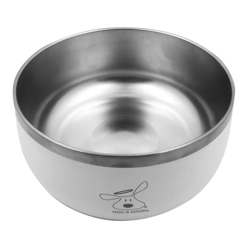 Dog Bowl White Stainless Steel, Medium Lambert Vet Supply Dog, Cat