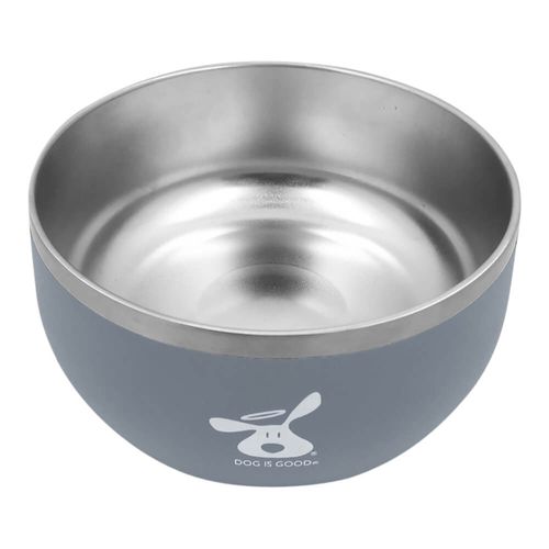 Dog Bowl Gray Stainless Steel Medium