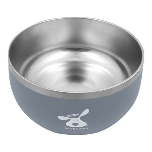 Dog Bowl Gray Stainless Steel Large