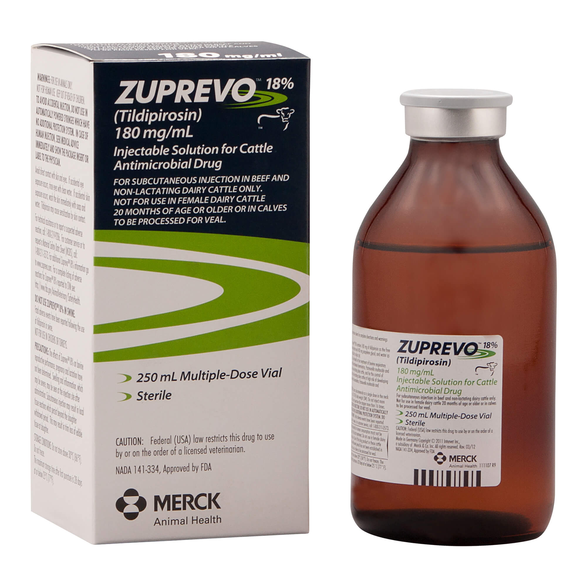 Rx Zuprevo for Cattle, 250mL 180 mg/ml Lambert Vet Supply Dog, Cat