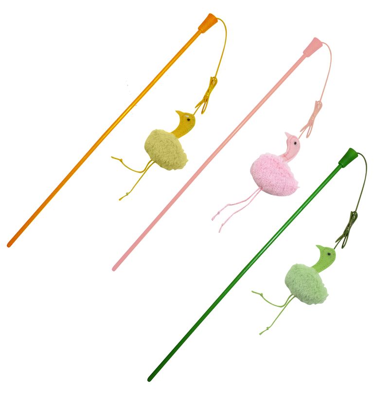 Flicker Fun Ostrich Wand, Catnip Wand Toy Lambert Vet Supply