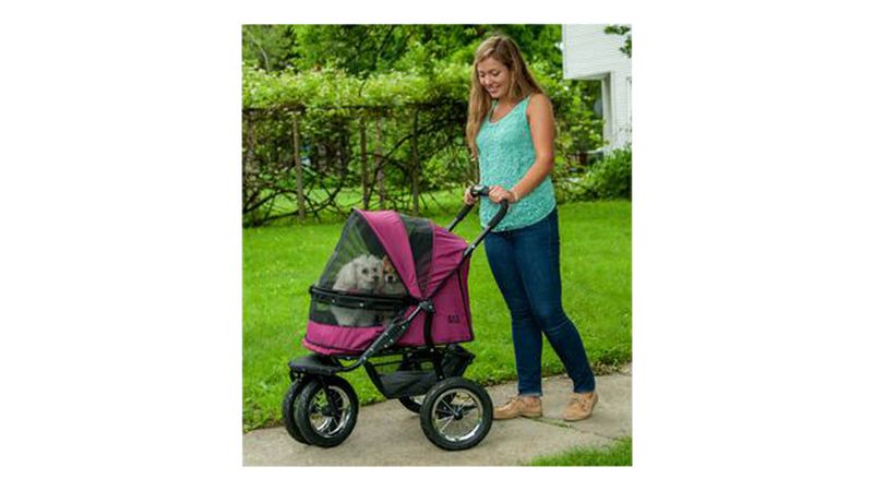 No zip clearance double pet stroller