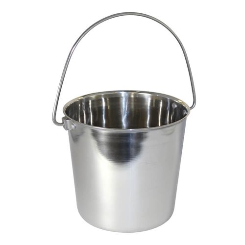 Pail Stainless Steel w/ Rivets, Round, 6 qt
