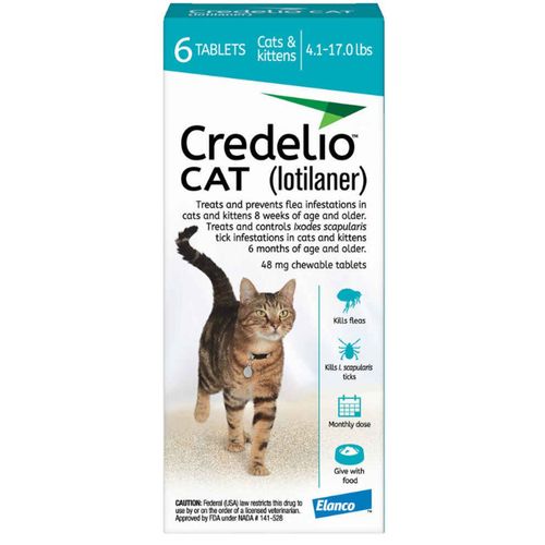 Rx Credelio Cat 4.1-17 lbs (Teal) x 6 tablet