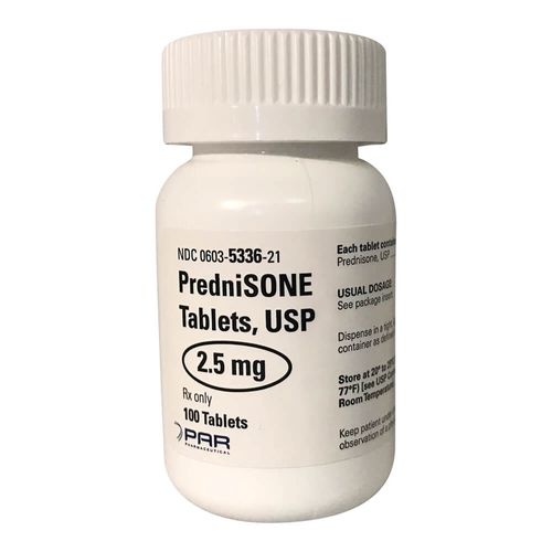 Rx PredniSONE Tablets, 2.5 mg, 100 count