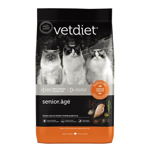 Vetdiet Chicken and Rice Dry Senior Cat Food, 3.5 lb