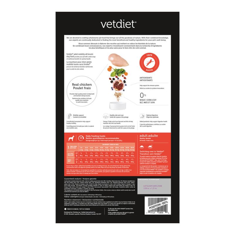 Vetdiet Care Mobility Chicken and Rice Dry Adult All breeds Dog Food, 6 lb Pet Supplies 4 Less