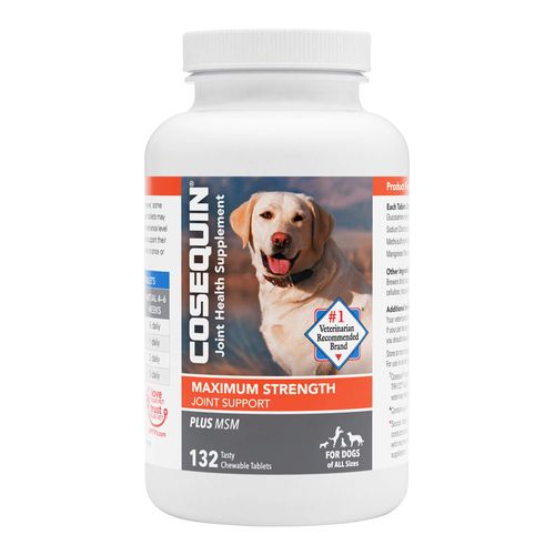 Cosequin Joint Health Supplement Plus MSM for Dogs 132 Chewable Tablets 2 Pack