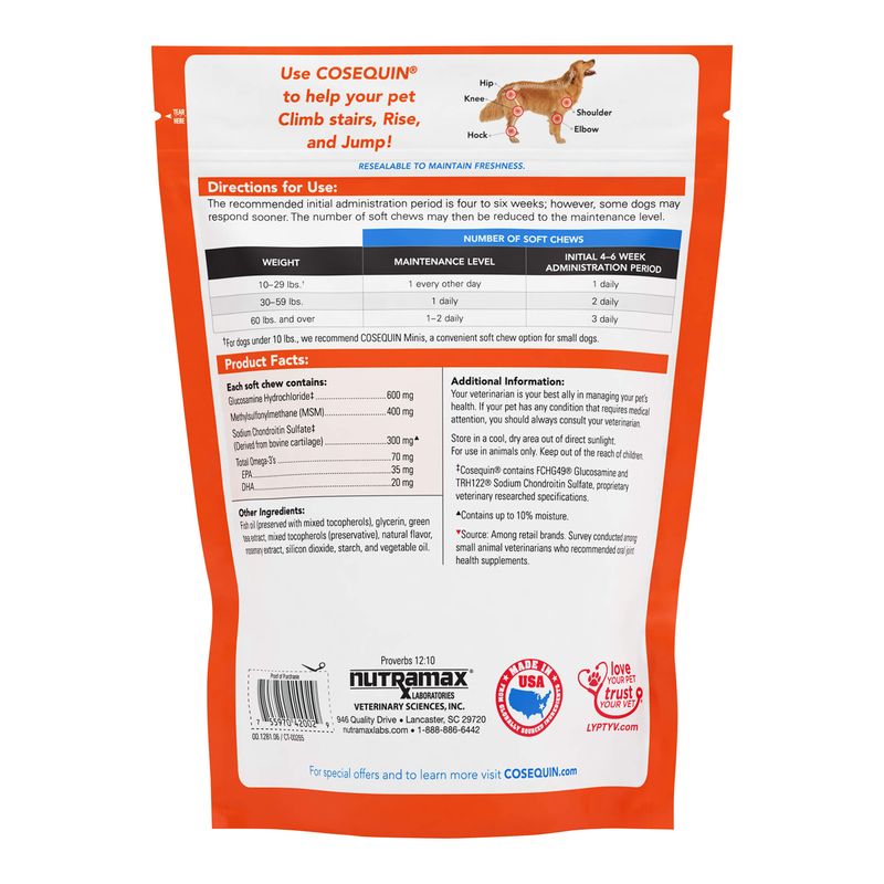 Cosequin Soft Chews with MSM Plus Omega3s for Dogs Lambert Vet