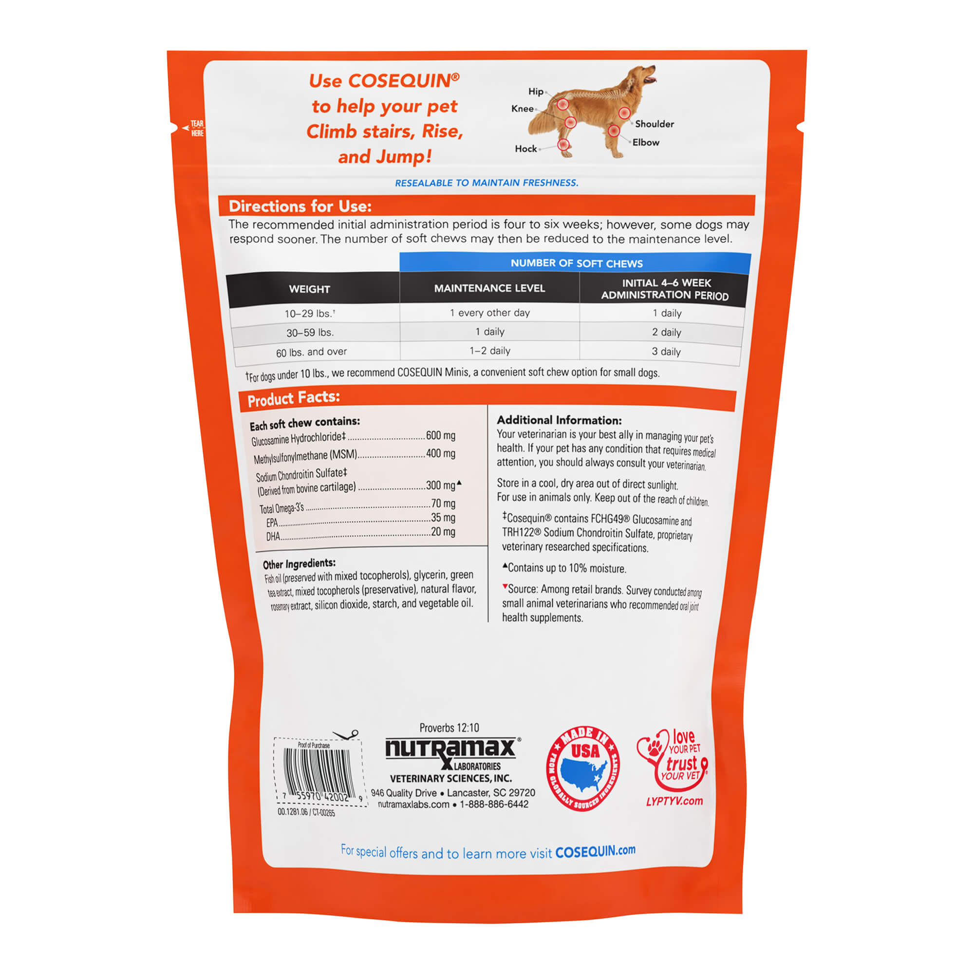 Cosequin Soft Chews with MSM Plus Omega3s for Dogs Lambert Vet