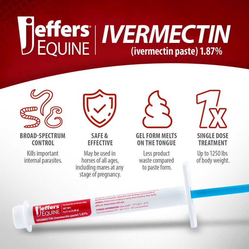 Jeffers ivermectin horse dewormer gel lambert vet supply dog cat