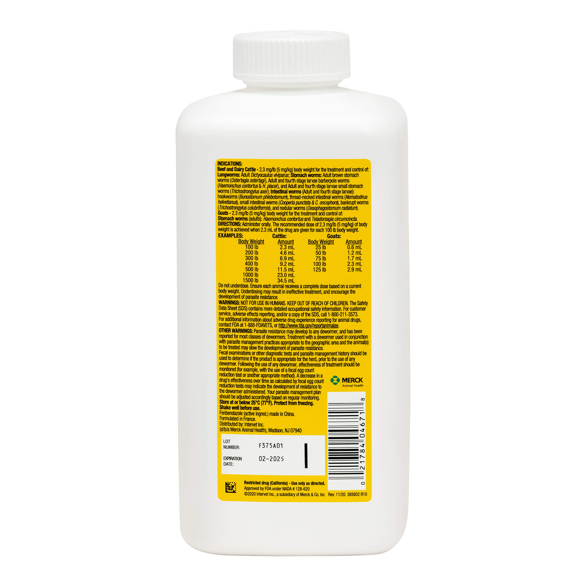 SafeGuard Suspension 10,1000ml, Cattle Wormer Lambert Vet Supply