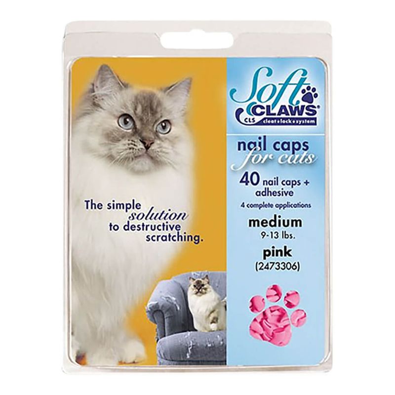 Soft Claws, Nail Caps for Cats, Medium, Pink, 40 ct Lambert Vet