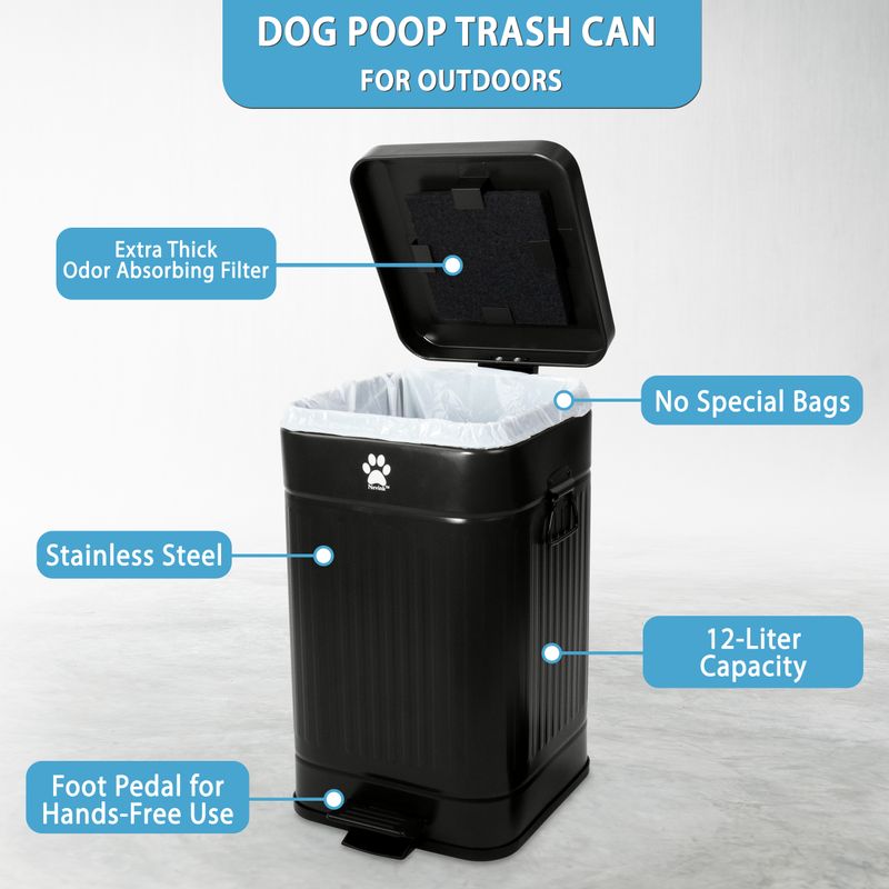 Small Trash Can With Lid-5L/1.3 Gal Stainless Steel Round Step Trash