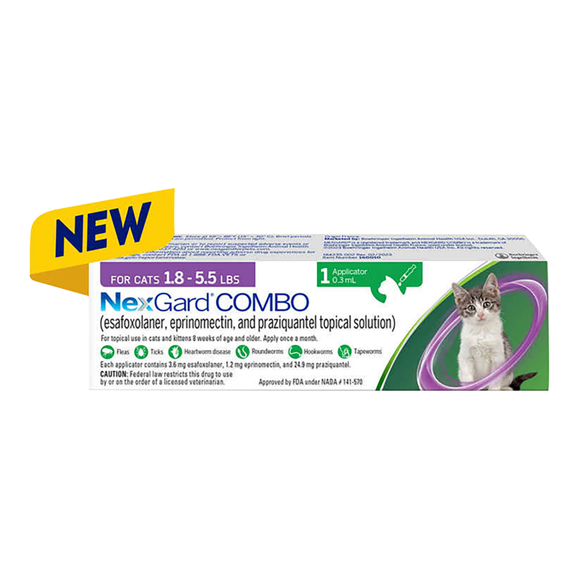 Rx Nexgard Combo Topical for Cats, 1.85.5lbs, Single Lambert Vet