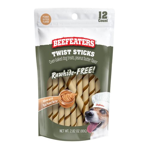 Beefeaters Twist Sticks, Rawhide Free, 12ct, Case of 12