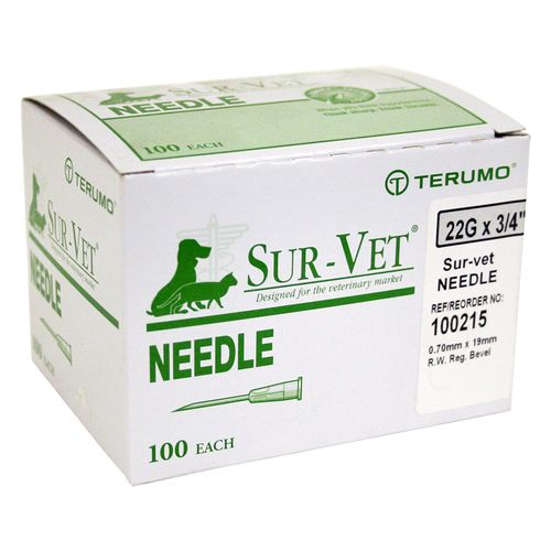 Rx SUR-VET Needle, 22 x 3/4 Terumo