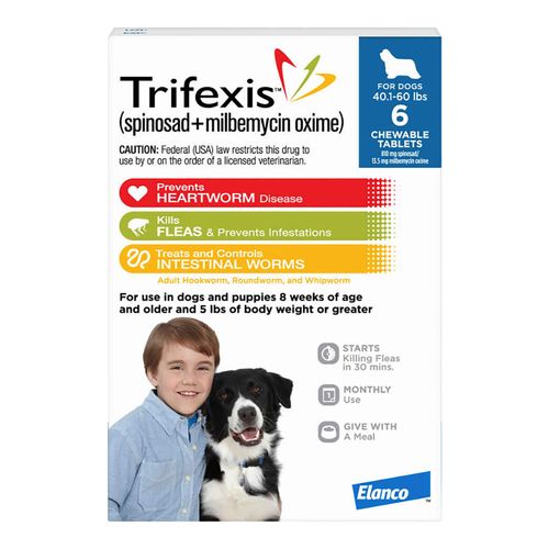 Trifexis Rx 40.1-60 lbs (Blue) 6 month