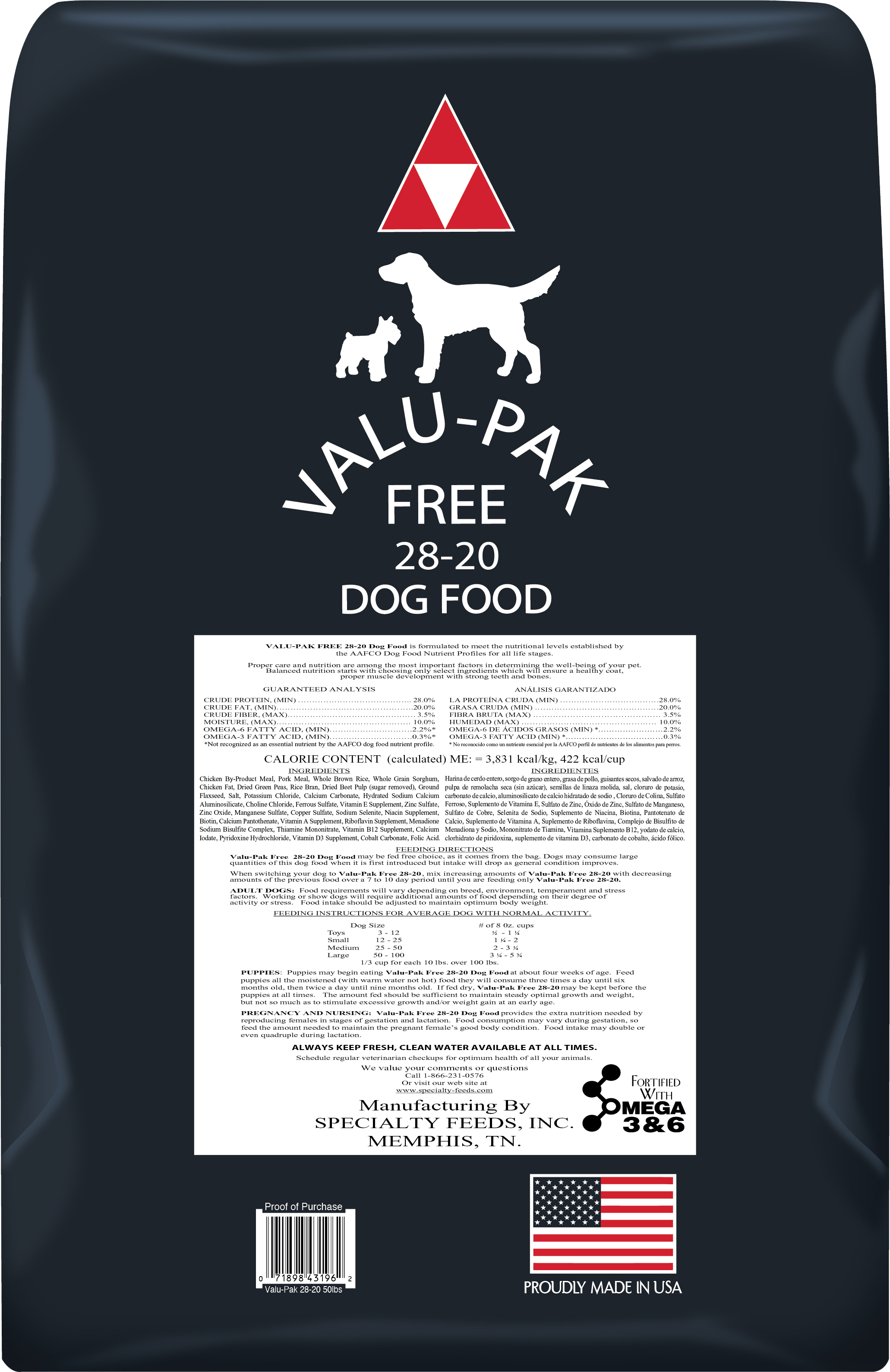 ValuPak Free 2820 Dog Food (Black Bag), 50 lb Pet Supplies 4 Less