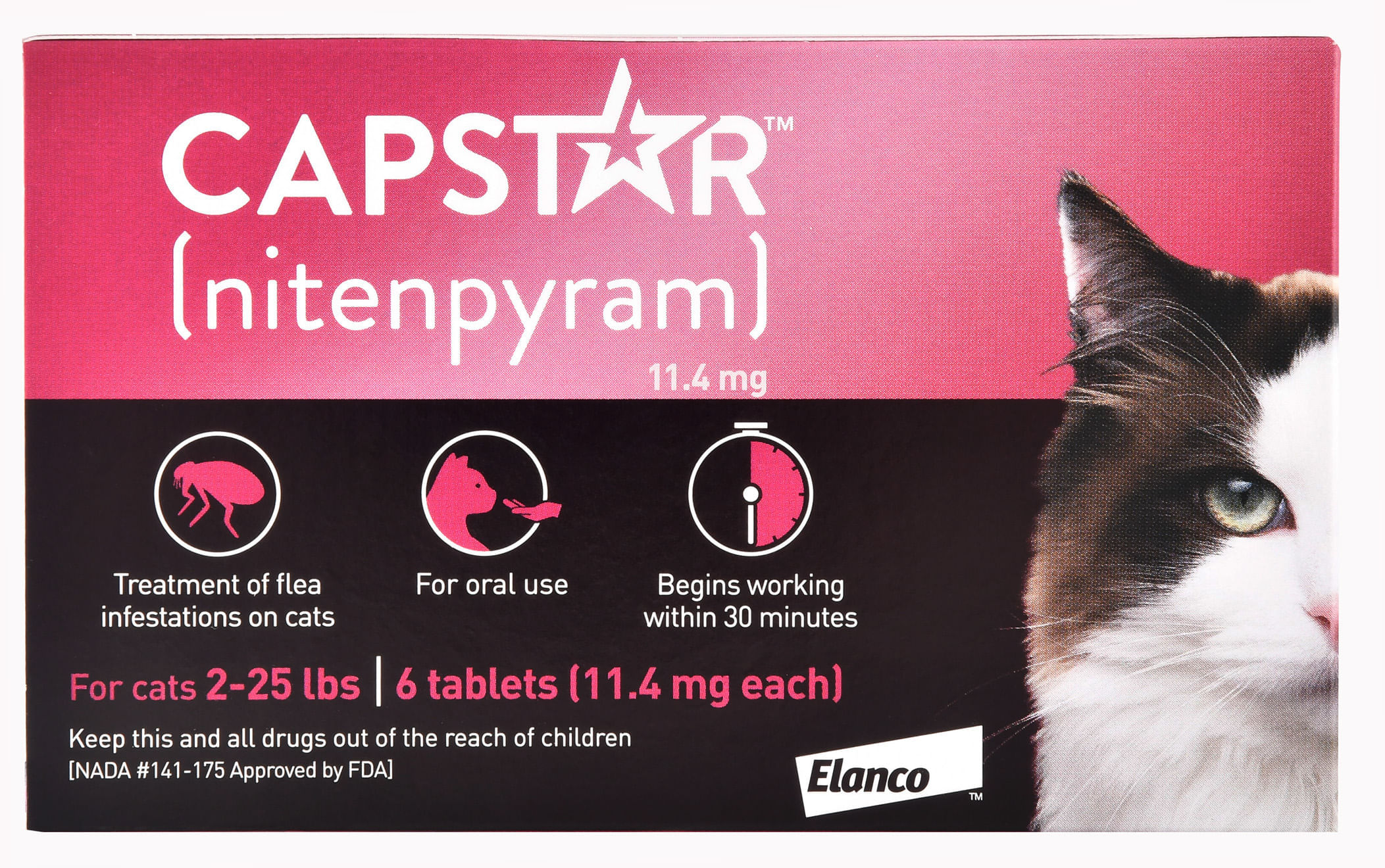 Capstar Flea Tablet for Cats 6 ct Lambert Vet Supply Dog Cat Horse Kennel Vet Supplies