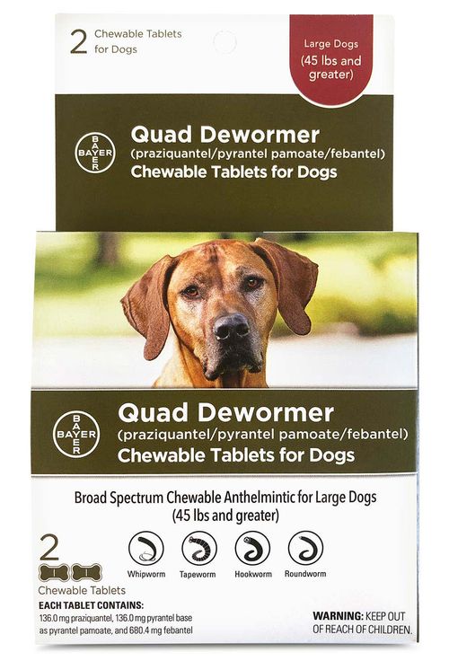 Quad Dewormer Chewable Tablets for Dogs