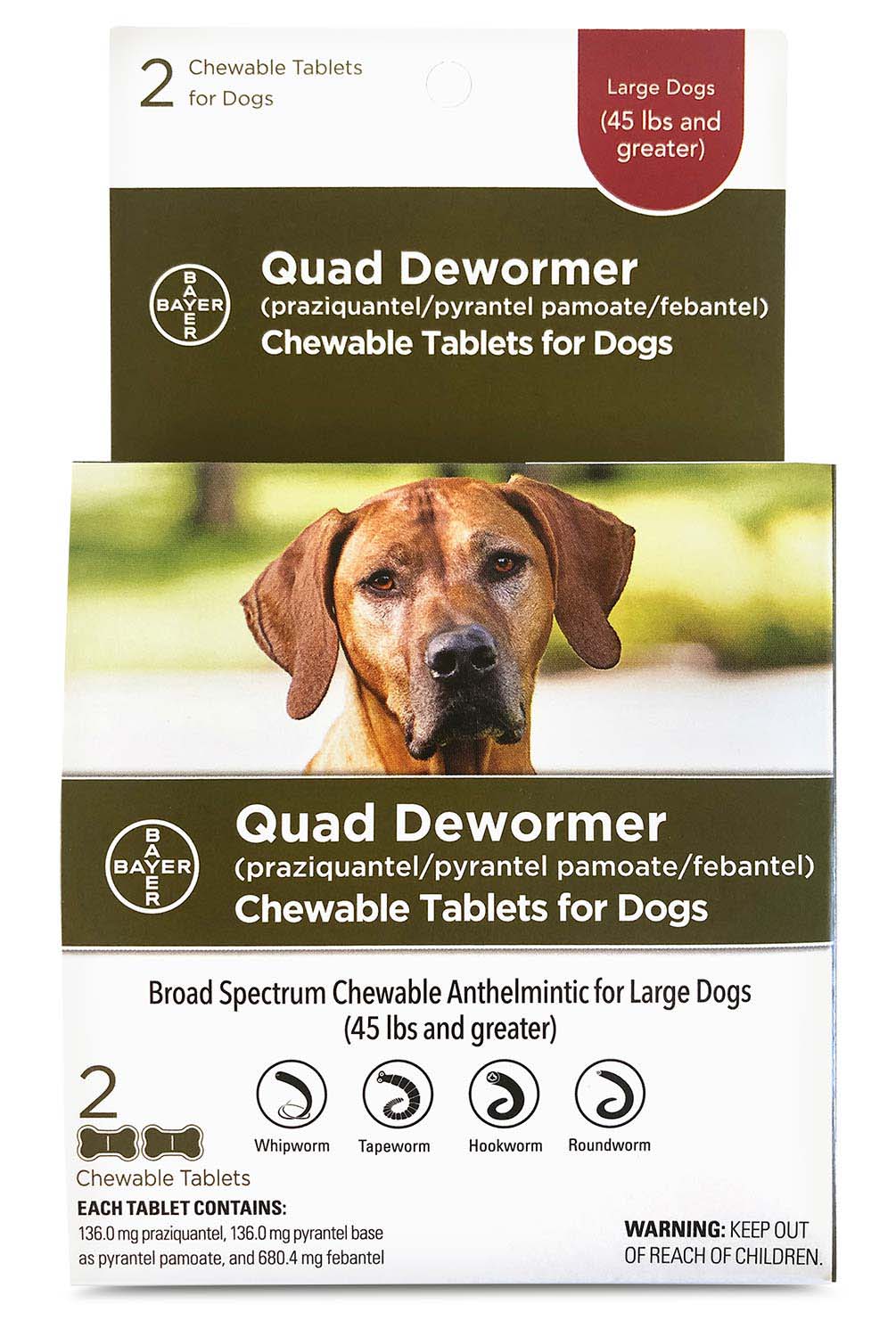 Bayer Quad Dewormer Chewable Tablets for Dogs - Lambert Vet Supply ...