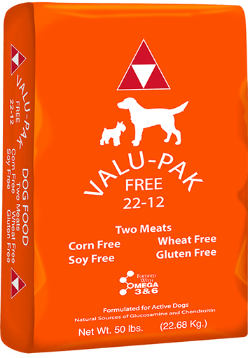 Valu Pak Free 22 12 Dry Dog Food 50 lb Orange Bag Lambert Vet Supply Dog Cat Horse Kennel Vet Supplies