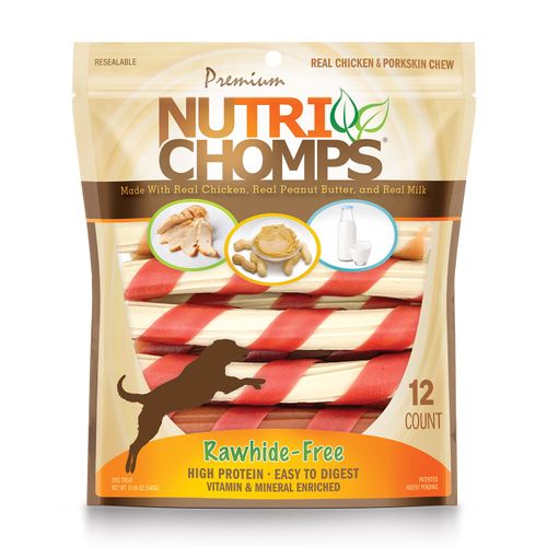 NutriChomps 12CT 6" Assorted Flavor Wrapped Twist