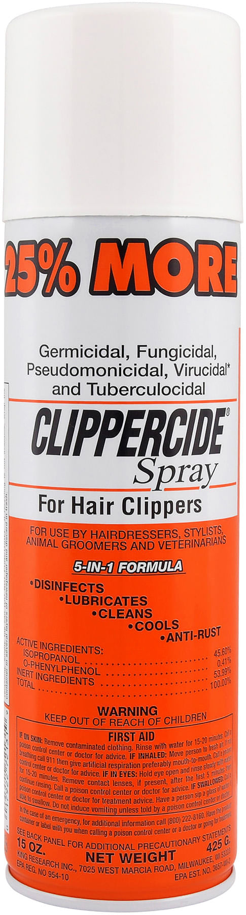 Clippercide Grooming Clipper Spray, 15 oz