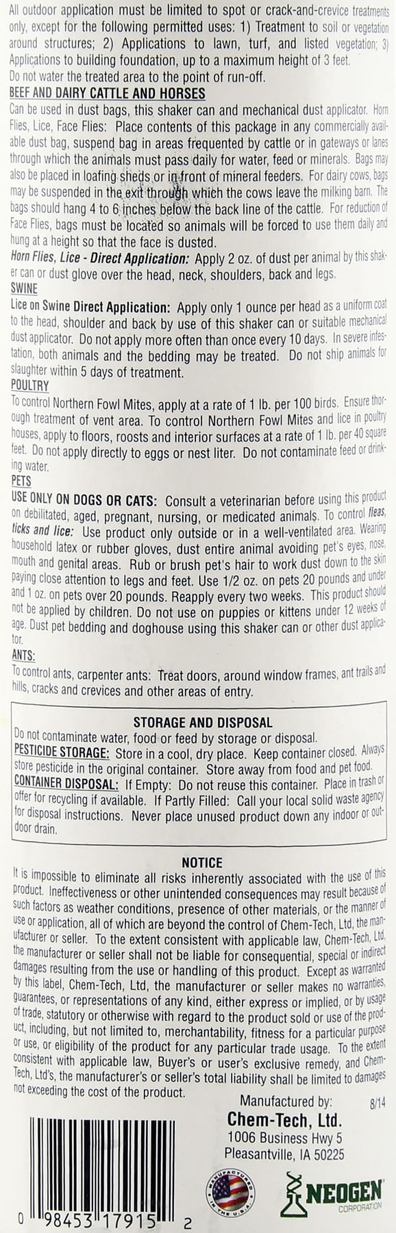 Prozap Insectrin Dust, 2 lb shaker - Lambert Vet Supply | Dog, Cat ...