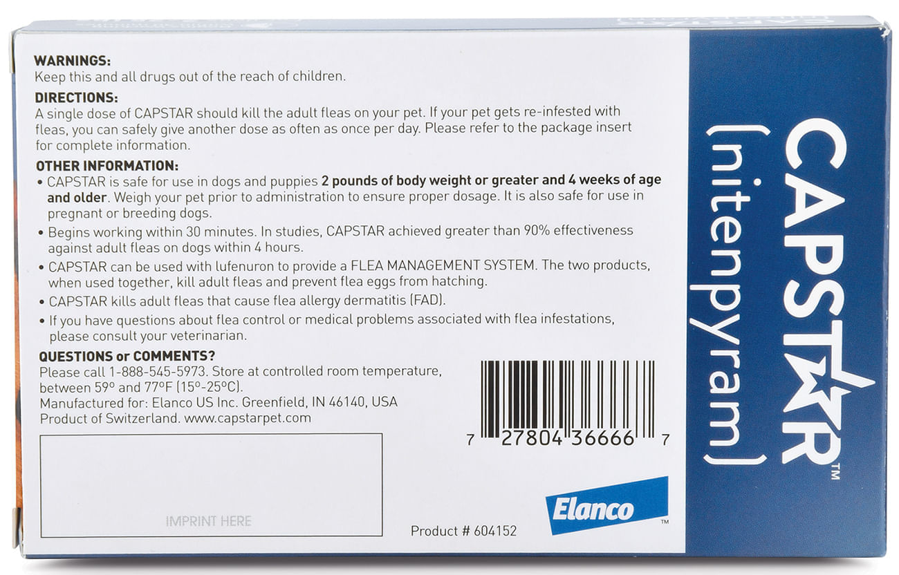 Capstar Oral Flea Treatment for Dogs and Cats Lambert Vet Supply