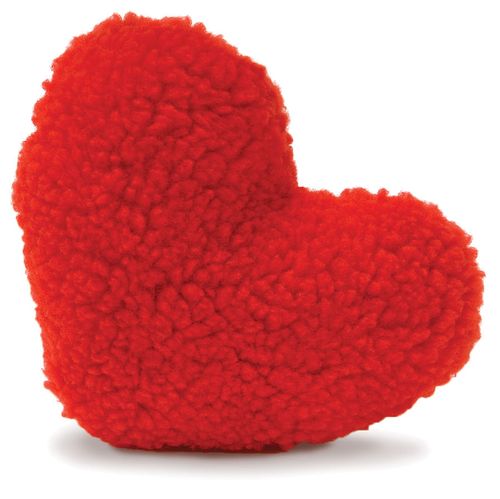 Fleecy Red Heart Dog Toy