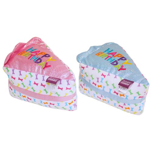 Birthday Cake Slice Dog Toy, 6", Assorted